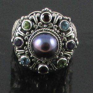 Robert Manse Black Mabe' Pearl Ring